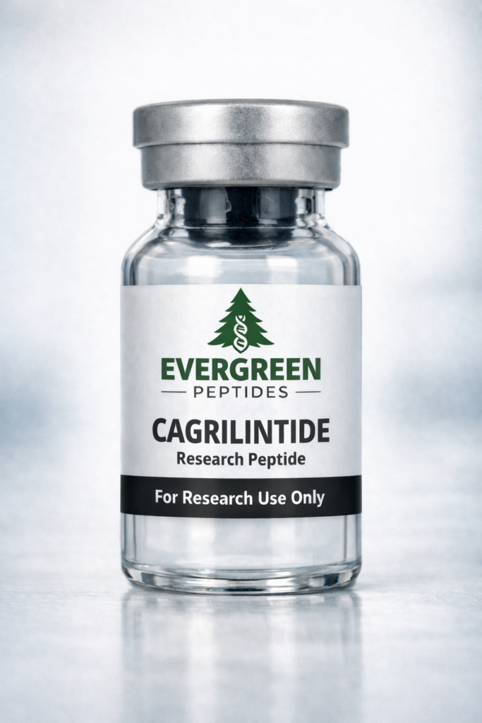 Cagrilintide lyophilized powder in sterile vial for research use only- Evergreen Peptides