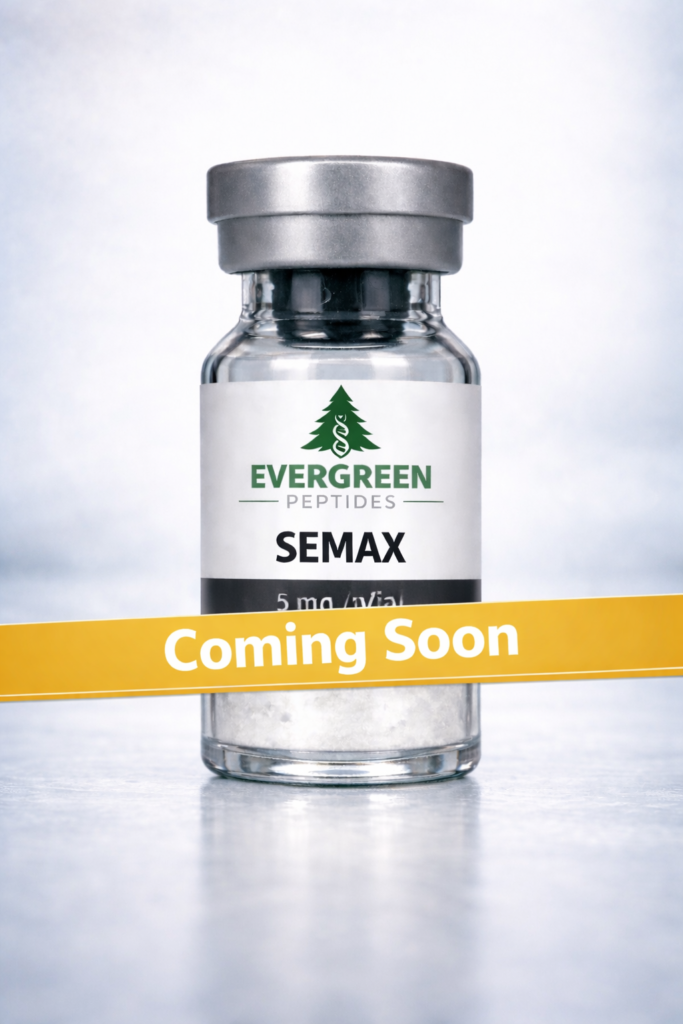 Semax research peptide vial from Evergreen Peptides